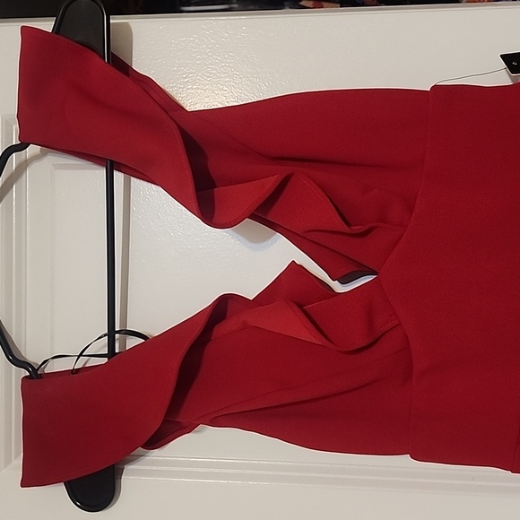 Lulu's Bold Red Ruffled Jumpsuit - Picture 4 of 4